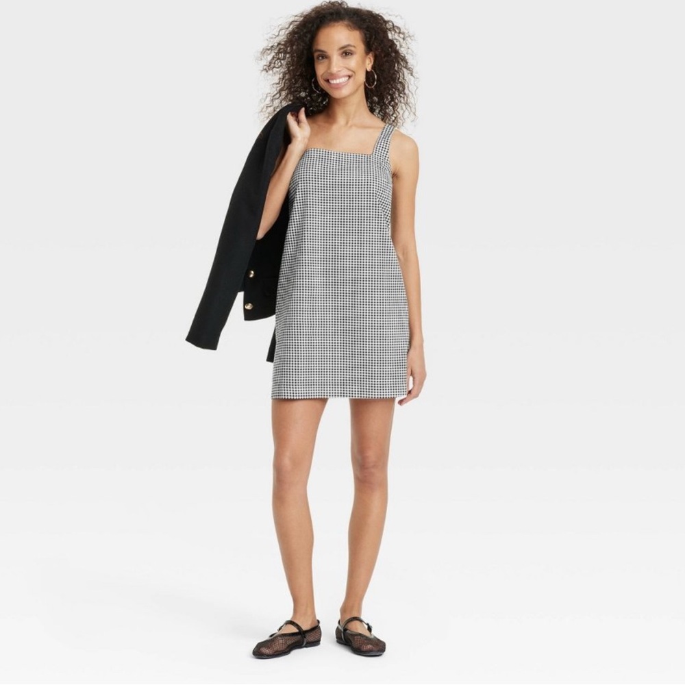 A New Day Black and White Checkered Mini Dress